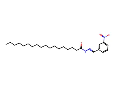 N-[(3-nitrophenyl)methylideneamino]octadecanamide structure
