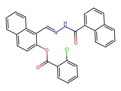 [1-[(naphthalene-1-carbonylhydrazinylidene)methyl]naphthalen-2-yl] 2-chlorobenzoate structure
