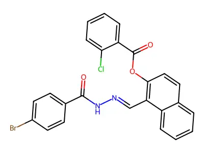 [1-[[(4-Bromobenzoyl)hydrazinylidene]methyl]naphthalen-2-yl] 2-chlorobenzoate structure
