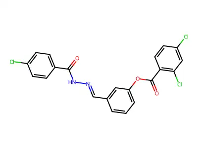 [3-[[(4-Chlorobenzoyl)hydrazinylidene]methyl]phenyl] 2,4-dichlorobenzoate structure
