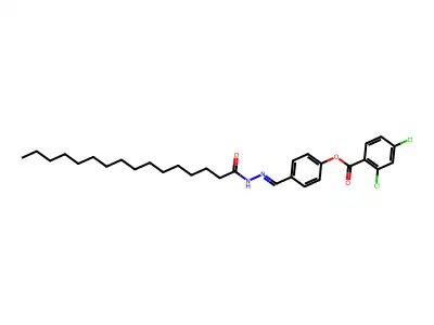[4-[(Hexadecanoylhydrazinylidene)methyl]phenyl] 2,4-dichlorobenzoate structure