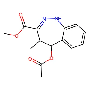 Methyl 5-(acetyloxy)-4-methyl-4,5-dihydro-1H-1,2-benzodiazepine-3-carboxylate structure