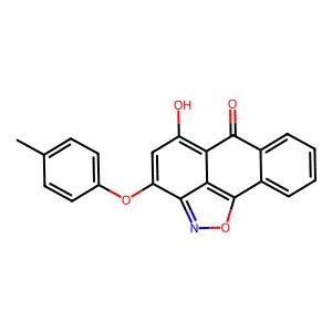5-hydroxy-3-(p-tolyloxy)-6H-anthra[1,9-cd]isoxazol-6-one structure