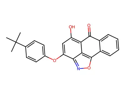 3-(4-(tert-butyl)phenoxy)-5-hydroxy-6H-anthra[1,9-cd]isoxazol-6-one structure