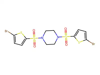 1,4-Bis[(5-bromothiophen-2-yl)sulfonyl]piperazine structure