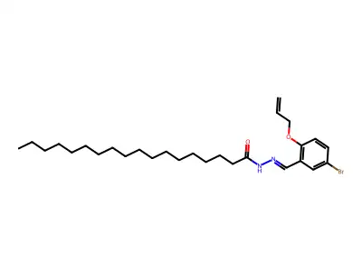 N-[(5-bromo-2-prop-2-enoxyphenyl)methylideneamino]octadecanamide structure