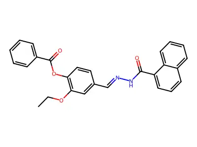 [2-Ethoxy-4-[(naphthalene-1-carbonylhydrazinylidene)methyl]phenyl] benzoate structure