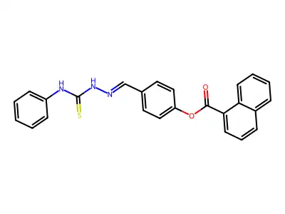 [4-[(Phenylcarbamothioylhydrazinylidene)methyl]phenyl] naphthalene-1-carboxylate structure