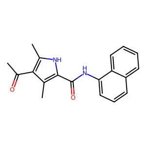 4-acetyl-3,5-dimethyl-N-naphthalen-1-yl-1H-pyrrole-2-carboxamide structure