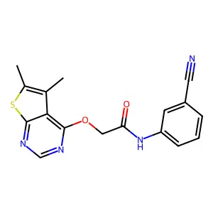 N-(3-Cyanophenyl)-2-((5,6-dimethylthieno[2,3-d]pyrimidin-4-yl)oxy)acetamide structure