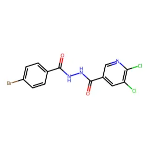 4-bromo-N'-(5,6-dichloropyridine-3-carbonyl)benzohydrazide structure