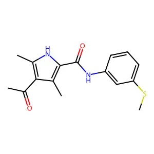 4-acetyl-3,5-dimethyl-N-(3-methylsulfanylphenyl)-1H-pyrrole-2-carboxamide structure