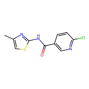 6-chloro-N-(4-methyl-1,3-thiazol-2-yl)pyridine-3-carboxamide structure