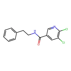 5,6-dichloro-N-(2-phenylethyl)pyridine-3-carboxamide structure