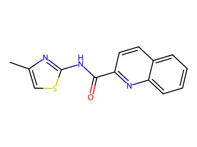 N-(4-methyl-1,3-thiazol-2-yl)quinoline-2-carboxamide structure