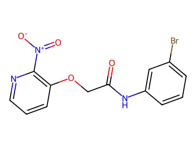 N-(3-bromophenyl)-2-(2-nitropyridin-3-yl)oxyacetamide structure