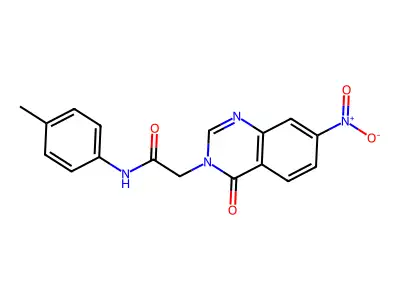 N-(4-methylphenyl)-2-(7-nitro-4-oxoquinazolin-3-yl)acetamide structure