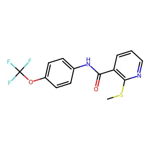 2-methylsulfanyl-N-[4-(trifluoromethoxy)phenyl]pyridine-3-carboxamide structure