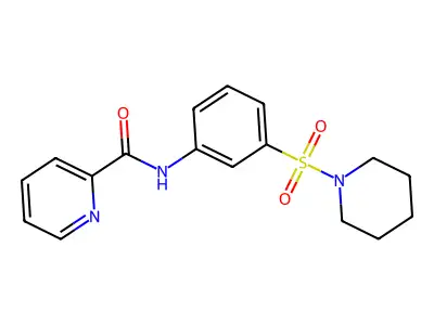 N-(3-piperidin-1-ylsulfonylphenyl)pyridine-2-carboxamide structure