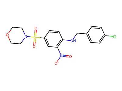 4-Chloro-N-[4-(4-morpholinylsulfonyl)-2-nitrophenyl]benzenemethanamine structure
