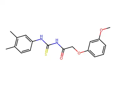N-[(3,4-dimethylphenyl)carbamothioyl]-2-(3-methoxyphenoxy)acetamide structure