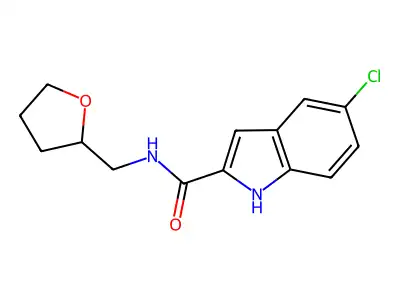 5-chloro-N-(oxolan-2-ylmethyl)-1H-indole-2-carboxamide structure