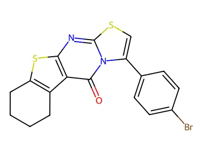 5H-(1)Benzothieno(2,3-d)thiazolo(3,2-a)pyrimidin-5-one, 6,7,8,9-tetrahydro-3-(4-bromophenyl)- structure