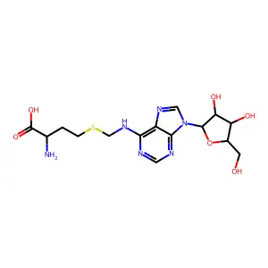 [(9-Pentofuranosyl-9H-purin-6-yl)amino]methionine structure