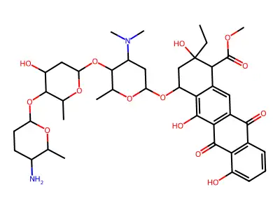 4'''-Deoxy-4'''-aminoaclacinomycin structure
