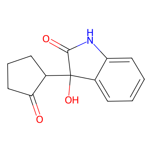 3-hydroxy-3-(2-oxocyclopentyl)-1H-indol-2-one structure