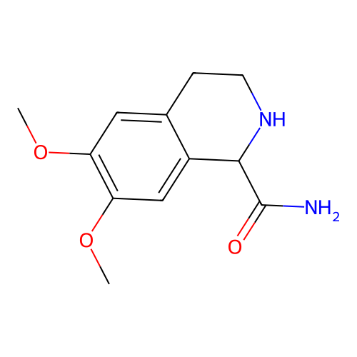 6,7-Dimethoxy-1,2,3,4-tetrahydroisoquinoline-1-carboxamide structure