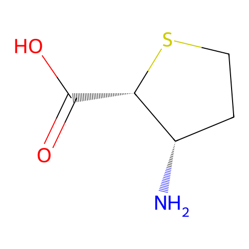 (2R,3S)-3-aminotetrahydrothiophene-2-carboxylic acid structure