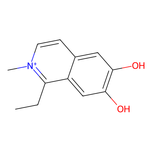 1-Ethyl-6,7-dihydroxyisoquinolinium chloride structure