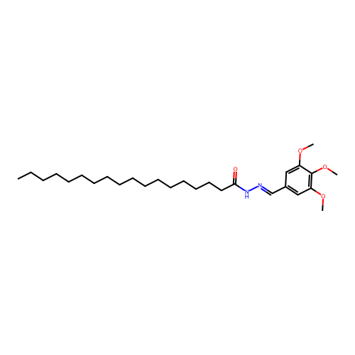 N-[(3,4,5-trimethoxyphenyl)methylideneamino]octadecanamide structure