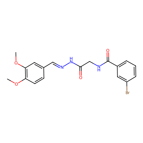 3-Bromo-N-(2-(2-(3,4-dimethoxybenzylidene)hydrazino)-2-oxoethyl)benzamide structure