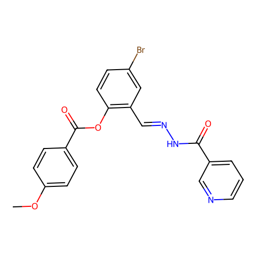 4-Bromo-2-(2-(3-pyridinylcarbonyl)carbohydrazonoyl)phenyl 4-methoxybenzoate structure