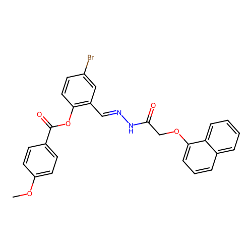 4-Bromo-2-(2-((1-naphthyloxy)acetyl)carbohydrazonoyl)phenyl 4-methoxybenzoate structure