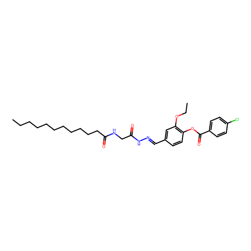 4-(2-((Dodecanoylamino)acetyl)carbohydrazonoyl)-2-ethoxyphenyl 4-chlorobenzoate structure