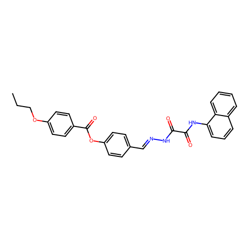 [4-[[(naphthalen-1-ylcarbamoylformyl)hydrazinylidene]methyl]phenyl] 4-propoxybenzoate structure
