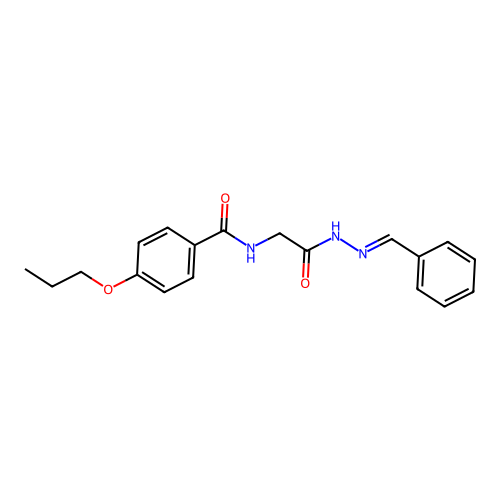 N-[2-(2-benzylidenehydrazinyl)-2-oxoethyl]-4-propoxybenzamide structure