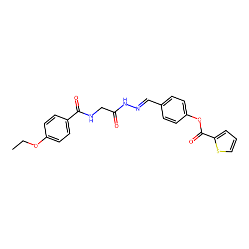4-[(E)-(2-{2-[(4-ethoxybenzoyl)amino]acetyl}hydrazono)methyl]phenyl 2-thiophenecarboxylate structure