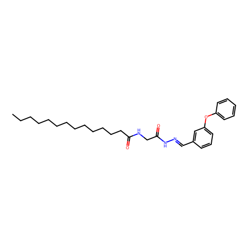 N-(2-Oxo-2-(2-(3-phenoxybenzylidene)hydrazino)ethyl)tetradecanamide structure