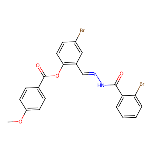 4-Bromo-2-(2-(2-bromobenzoyl)carbohydrazonoyl)phenyl 4-methoxybenzoate structure