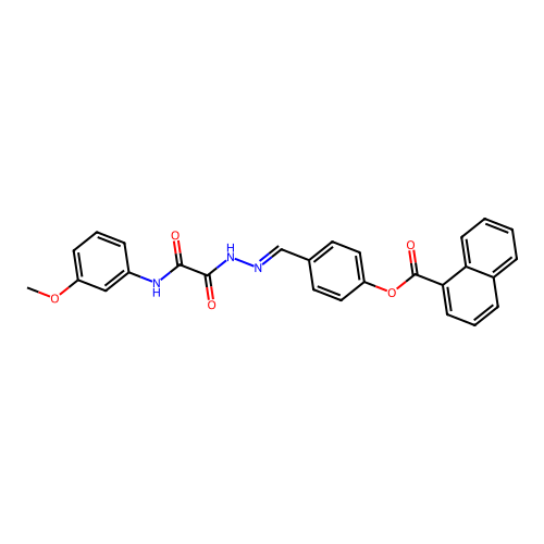 4-(2-((3-Methoxyanilino)(oxo)acetyl)carbohydrazonoyl)phenyl 1-naphthoate structure