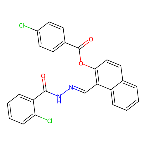 1-(2-(2-Chlorobenzoyl)carbohydrazonoyl)-2-naphthyl 4-chlorobenzoate structure