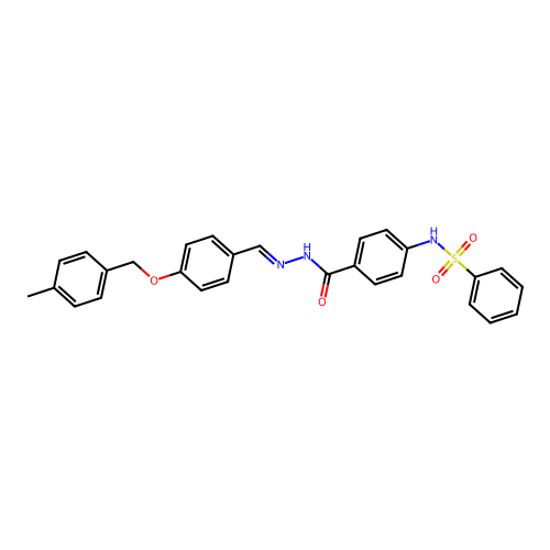 N(4((2-(4-((4-ME-Benzyl)oxy)benzylidene)hydrazino)carbonyl)PH)benzenesulfonamide structure