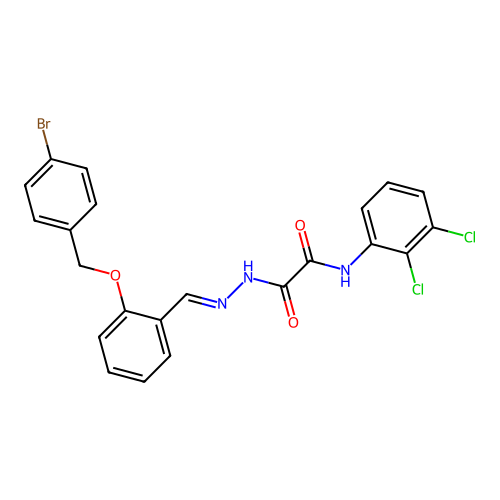 2-(2-(2-((4-BR-Benzyl)oxy)benzylidene)hydrazino)-N-(2,3-DI-CL-PH)-2-oxoacetamide structure