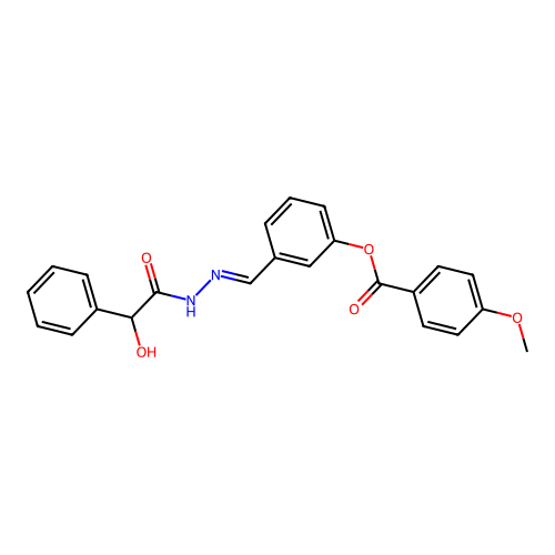 3-(2-(Hydroxy(phenyl)acetyl)carbohydrazonoyl)phenyl 4-methoxybenzoate structure