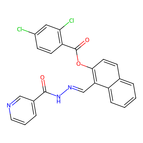 1-(2-(3-Pyridinylcarbonyl)carbohydrazonoyl)-2-naphthyl 2,4-dichlorobenzoate structure