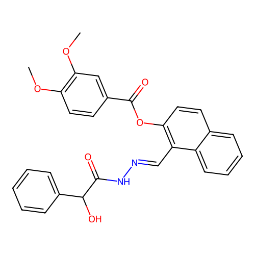 1-(2-(Hydroxy(phenyl)acetyl)carbohydrazonoyl)-2-naphthyl 3,4-dimethoxybenzoate structure
